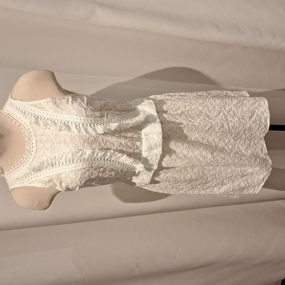 Shoshanna Lace And Fringe Swimwear beach cover-up